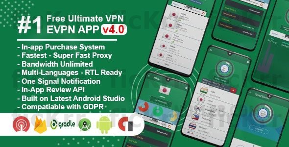 eVPN v4.2 – Free Ultimate VPN | Android VPN, Billing, Phone Booster, Admob / Push Notification